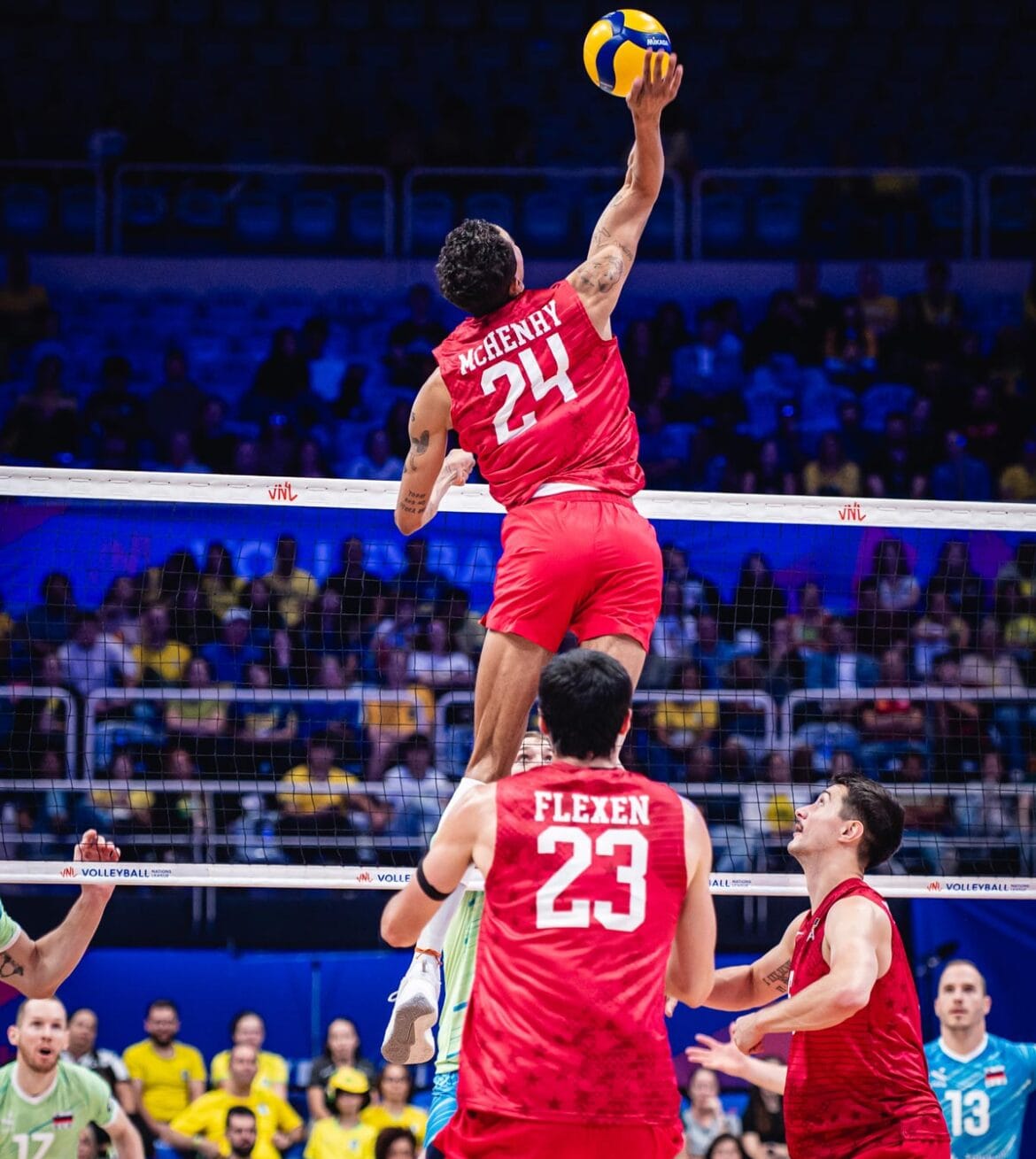Merrick McHenry launches for a massive spike