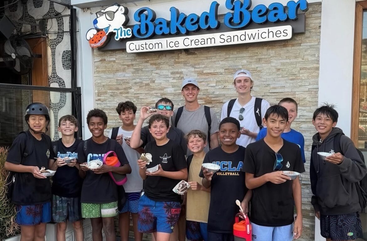 Ocean Point Players enjoying ice cream after practice